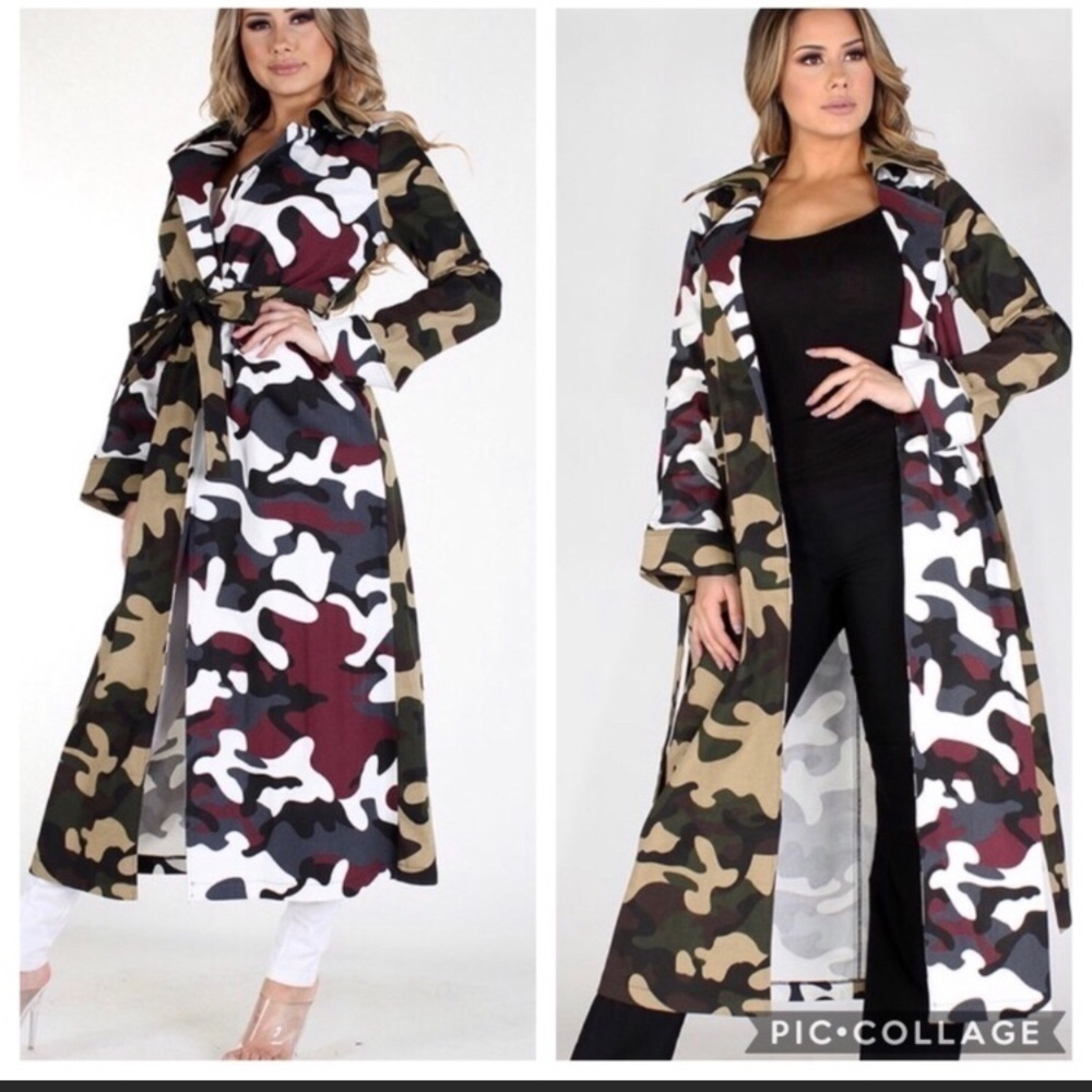 SALE!! Oh SO Cute Camouflaged Trench - Picture 2 of 3